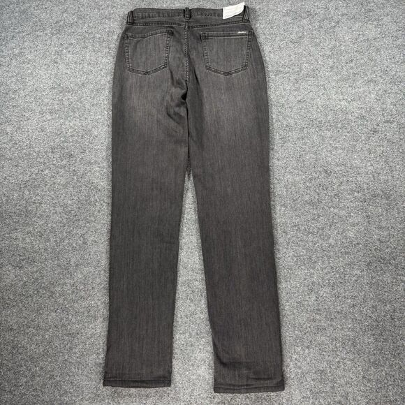 NWT Eddie Bauer Boyfriend Flannel Lined Midrise Straight Jeans Charcoal Size 2 - Picture 4 of 12
